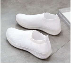 COD White Fashion Rubber Shoes For Women comfortable Sneakers Slip On Walking Nurse Shoes For Lady