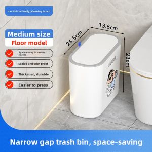 Wall-Mounted Toilet Trash Can Home New Style Kitchen Living Room Paper Basket Cover Household Sanitary Bucket Bathroom Waste Bin
