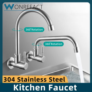 Bồn rửa bếp bằng inox 304 gắn tường lạnh đơn vòi nước lau ban công vòi mở rộng xoay 360 ° hồ bơi bền