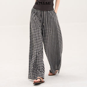 HTMEME | Lazy Feeling Plaid Straight Leg Pants