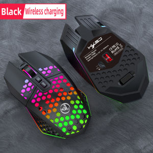 HXSJ T500 Wireless Gaming Mouse - Ergonomic Design with RGB Lighting Type-C USB Charging Honeycomb Shell Optical for game