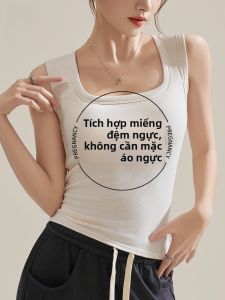 MiiOW | Áo ba lỗ không tay màu trơn cổ điển dành cho nữ Áo lót mùa xuân hè che chắn không cần mặc áo ngực Áo ba lỗ dây nhỏ