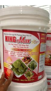 ( Phân NPK )King Max: Lớn trái Xanh trái Bóng trái Thúc trái Nuôi trái to - Nuôi bông - Mập nụ Nuôi trái - Lớn trái - Lên màu đẹp Nặng ký - Đều trái - Neo trái - Tăng năng suất tối đa Nuôi cây - Cải tạo đất nhanh