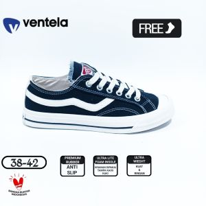 SEPATU VENTELA PUBLIC LOW HIGH BLACK NATURAL SNEAKERS PRIA