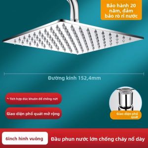 MONLEYTA | Bộ vòi sen tăng áp có đầu phun mưa lớn Vòi sen tắm một đầu cố định có thể xoay kiểu Scandinavia ABS nhựa điều chỉnh áp suất