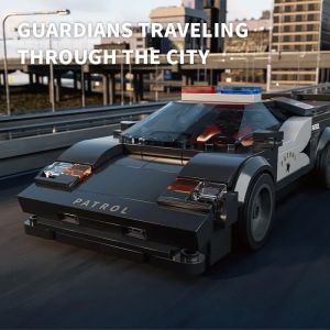 266PCS City Patrol Police Car Building Blocks Car Vehicle Model Bricks Desktop Decoration Educational DIY Toys Kids Holiday Gift
