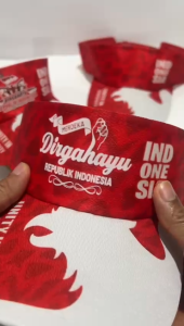 Topi Golf Merah Dewasa Tema Kemerdekaan Indonesia Motif Sublim / Topi Visor Merah Putih