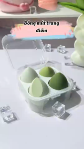 Bộ 4 Mút Trang Điểm Beauty Blender Kèm Hộp – Mút Tán Nền Makeup Sponge Cushion Không Ăn Phấn Mịn Lì