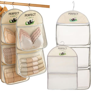 Multi-layer Storage Mesh Bag / Save Space Large Capacity Dorm Closet Organizer Pocket / Socks Underwear Hanger Storage Organizer