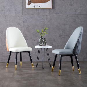 Accessible Luxury Dining Chair Household Modern Minimalist Restaurant Scandinavian Ash Wood Solid Wood Stool Casual Internet Celebrity Backrest Leather Chair