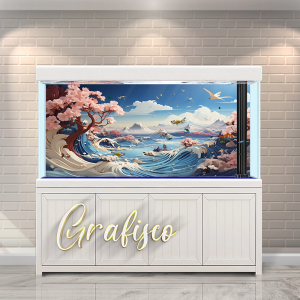 Stiker Background Aquarium Vinyl Premium Tahan Air - Magenta Mystical (MM)