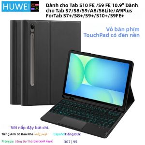 Ốp Bàn Phím Magic Dành Cho Samsung Galaxy Tab A9 Plus S8 S9 S10 FE A8 S6 Lite - Bao Da Máy Tính Bảng Bằng Da PU Tích Hợp Bàn Phím