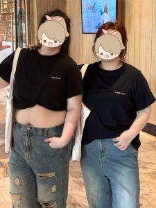 Simple Pure Cotton T-Shirt Womens plus Size Summer New round Neck Hong Kong Style INS Half Sleeve Lazy BF Top Korean Loose Fit