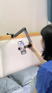 Tablet Holder Cantilever Aluminium TD1103 TRIPLEDI Dual Phone Stand Clamp Adjustable 60mm Live Streaming Video Arm Hands Free Foldable Lazypod 13 Inch Jepit Meja Rotatable