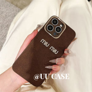 UUCASE Brown Simple Full Cover iPhone 14 pro Max 15 16 12 pro Soft Protective Case Anti-Fall for Girls Apple Phone Cover