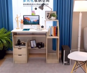 โต๊ะคอมพิวเตอร์ แถมเก้าอี้ โต๊ะคอม โต๊ะทำงาน ลิ้นชักวางคีย์บอร์ด วัสดุไม้ MDF แข็งแรง จัดเก็บของเป็นระเบียบ ช่องเก็บของหลากหลาย