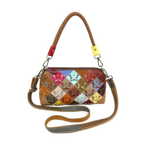 BeeGreen กระเป๋าหนังแท้หัวไหล่ผู้หญิงทำมือรูปผีเสื้อกระเป๋าสะพายพักผ่อนกระเป๋าสีสันกระเป๋าแบบหนีบแขน