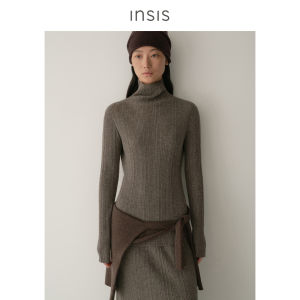 INSIS FEMME | Irregular Stripes High Collar Wool Knit Set