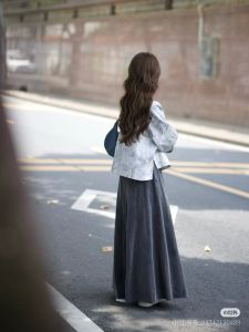 ชุดกระโปรงกางเกงขากว้างสไตล์จีนใหม่ แขนยาว ทรงหลวม สำหรับผู้หญิงไซส์ใหญ่ ฤดูใบไม้ผลิและฤดูใบไม้ร่วง