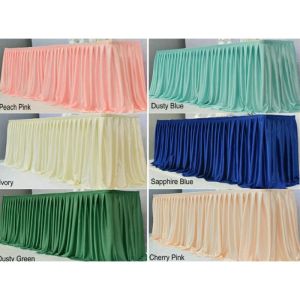 Dekorasi Meja dengan Rok Meja Rempel & Kain Filamin