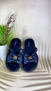 New platform bow tie rubber lightweight womens beach slipper 2345#