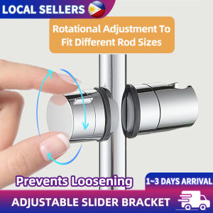 No-Drill Shower Head Holder Universal Adjustable Bracket Snap-On Slider For Round Slide Bar Rail 360° Rotation Bathroom
