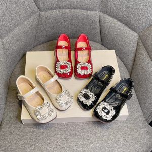 VTVK Princess Shoes for Girls Fashionable Spring Autumn Leather Slip-On Comfortable Soft Bottom Kids Shoes Casual Style