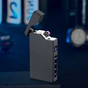 Type-C Fast Charging Windproof Metal Lighter USB LED Power Double Arc Lighter Rechargeable Digital Display Touch Sensor Lighters