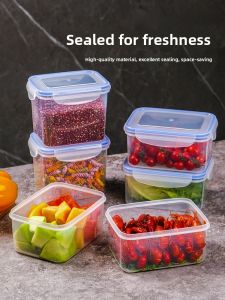 Rectangular Plastic Food Storage Box Microwave Resistant Kitchen Fridge Lunch Box Sealed Container Fruit Storage Box