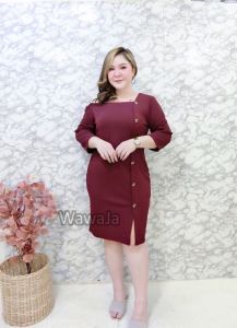 ชุดไปงานแต่งสาวอวบ ชุดเดรสไปงานสำหรับสาวอวบอ้วน ชุดแซกสาวอวบ ชุดเปิดไหล่ แต่งกระดุม