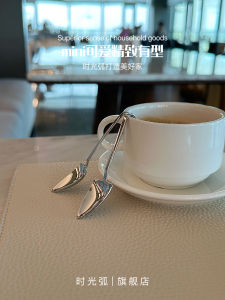 Delicate Coffee Spoon Mini Salt Scoop Cup Hanging Stainless Steel 18/10 Seasoning Spoon Coffee Utensil Small  Style