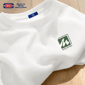Genio Lamode | Relaxing Casual Waffle T-shirt Green
