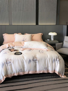 โกลด์ซัน แบมบู แลงกาจ ผ้าไหม ชุดเครื่องนอนสี่ชิ้น 60-Stand Lenzing ใยไผ่สองด้าน ฤดูใบไม้ผลิ ฤดูร้อน เตียง 18 ม