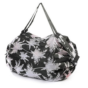 Foldable Concertina Design Single Shoulder Travel Shopping Bag Large Capacity Eco-friendly Portable Oxford Cloth Grocery Bag