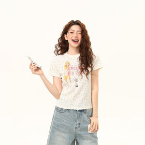 WILDAZI | Floral Design Regular Shoulder Slim Fit Short Sleeve T-Shirt