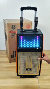 Red Diamond Premium Party Box Karaoke Wireless Bluetooth Speaker Trolley with 2 UHF Microphone