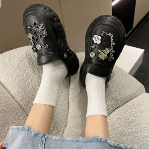 Summer Womens Thong Sandals Two-In-One Hole Design Thick Bottom Comfortable Slip-On Low Cut Daily Wear Fashion Trend