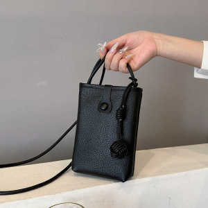 Genuine Leather Womens Mini Shoulder Bag Simple Crossbody Phone Bag Fashionable Cowhide Handbag Sweet Lady Style Vertical Shape