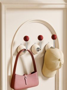 Morotel Bathroom Entrance Hat Storage Suction Hook Door Back Side Coat Rack Bedroom Closet Korean Style Fresh Trend Home Cleaning Tool