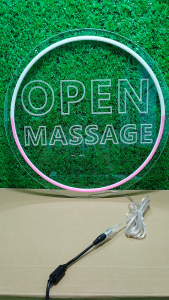 ป้ายไฟนีออน ป้ายไฟ OPEN MASSAGE ไฟประดับตกแต่ง ป้ายไฟสำรับตกแต่งหน้าร้าน