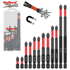 Rafford PH2 Magnetic Drill Bit Set S2 Steel Magnetic Screwdriver Bits 1/4” Hex Shank Anti-Slip Impact-Ready for Drill & Driver