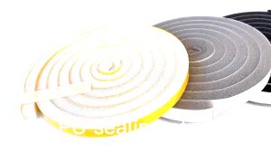Seal Strip Self-Adhesive PU Sponge Foam Seal Strip Sponge Sound Insulation Tape Door and Window Foam Sealing Strip Shockproof Buffer Anti-collision Weatherproof Strip Sealing Tape(White/Black/Grey)