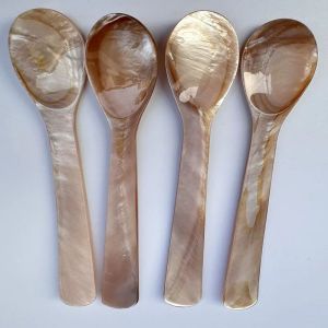 9-13CM Natural Shell Ice Spoon Cream Coffee Caviar Spoon Mother of Pearl Seashells Stirring Spoons Teaspoon Crafts dessert coffe