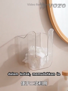 【 In Stock 】Household Wall-mounted Wet Wipes Storage Box Bathroom Disposable Face Towel Rack Punch-free Facial Tissue Box Kotak Simpanan Tisu Basah湿巾收纳盒