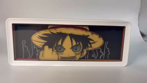 Anime paper-cut lamp - One Piece character Luffys desktop decoration - Paper-cut lamp - Japanese anime night light