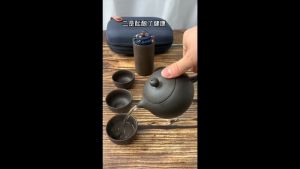 Travel Tea Set: Ceramic Portable Purple Clay Cup & Gift First Choice