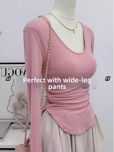 Pink Low Neck Shapely Base Layer Top