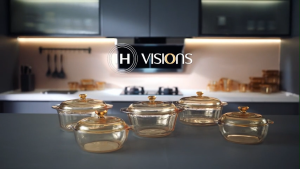 VISIONS Cookpot IH Casserole Panci Sup Induksi Dengan Tutup Panci / Kaca Pyroceram Tahan Panas & Dingin Multifungsi Made in France