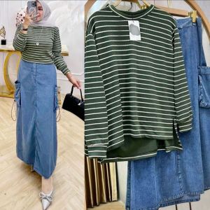 setelan rok jeans cargo