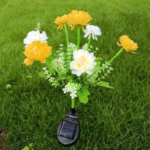 Solar LED Lights Snow Lotus Flower Lawn Lamp IP65 Outdoor Waterproof For Yard Patio Garden Decoration Flower Holiday Party Lamp